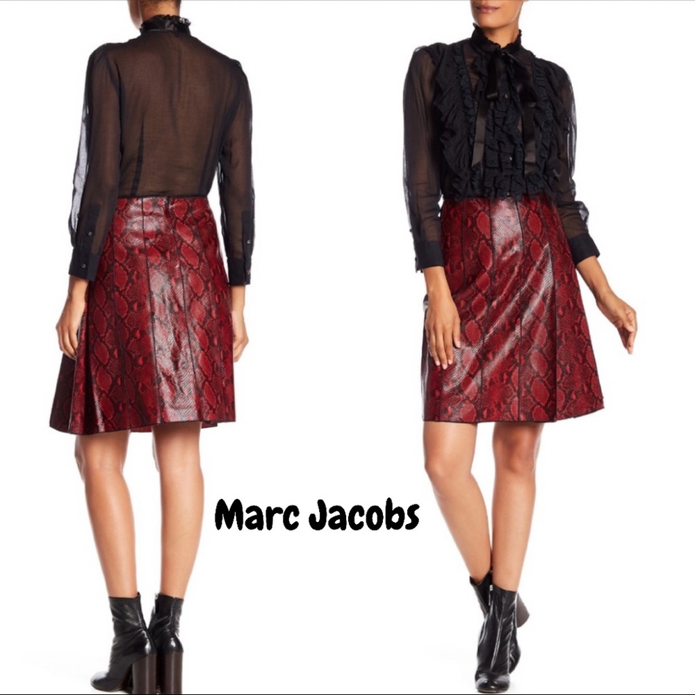 NWT Marc Jacobs Snake Embossed Genuine Leather Skirt